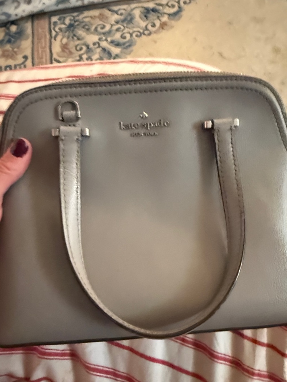 kate spade gray dome satchel handbag